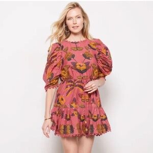 FARM Rio Blush Living Bloom Floral Mini Dress Women's Size XS